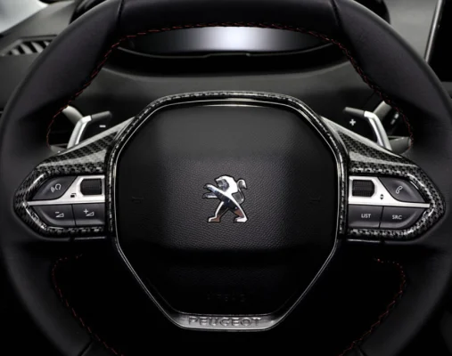 Ốp carbon sau vô lăng xe Peugeot 