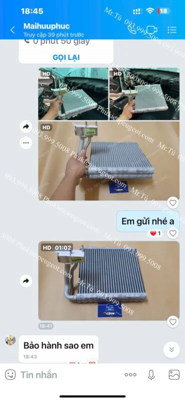 Giàn lạnh xe Peugeot