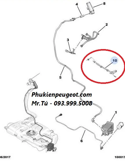 Ống dẫn hơi xăng xe Peugeot